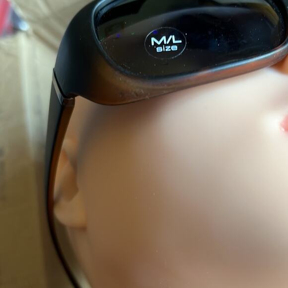 Solar Shield Fits Over Polarized Ombré Tortoise Sunglasses Black Brown M/L - Picture 6 of 11